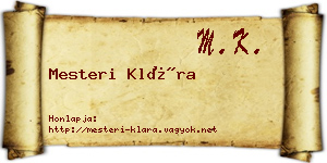 Mesteri Klára névjegykártya