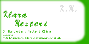 klara mesteri business card